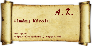 Almásy Károly névjegykártya